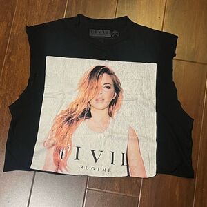 Vintage “Lindsay Lohan” Black cropped top